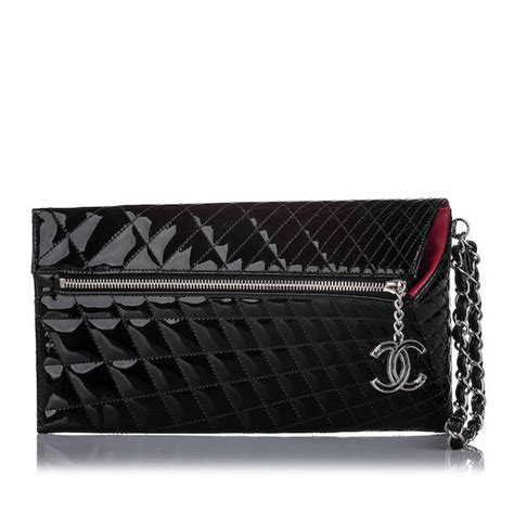 Bonhams : Black Patent Kaleidoscope Clutch Bag, Chanel, c.